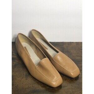 Enzo Angiolini Liberty Womens Tan Leather Slip On Casual Loafers Size 8.5N